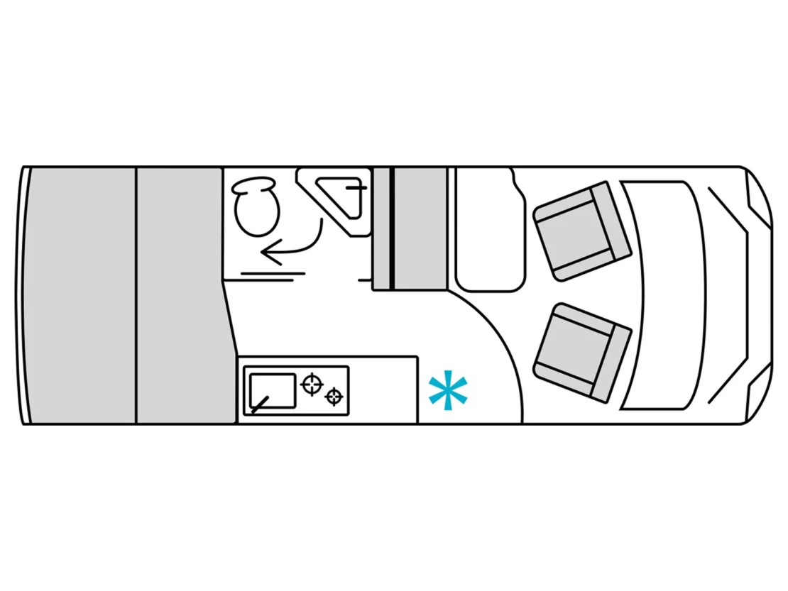 Burstner B66 600 Campervan - Interior Floorplan Layout
