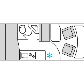 Burstner B66 600 Campervan - Interior Floorplan Layout