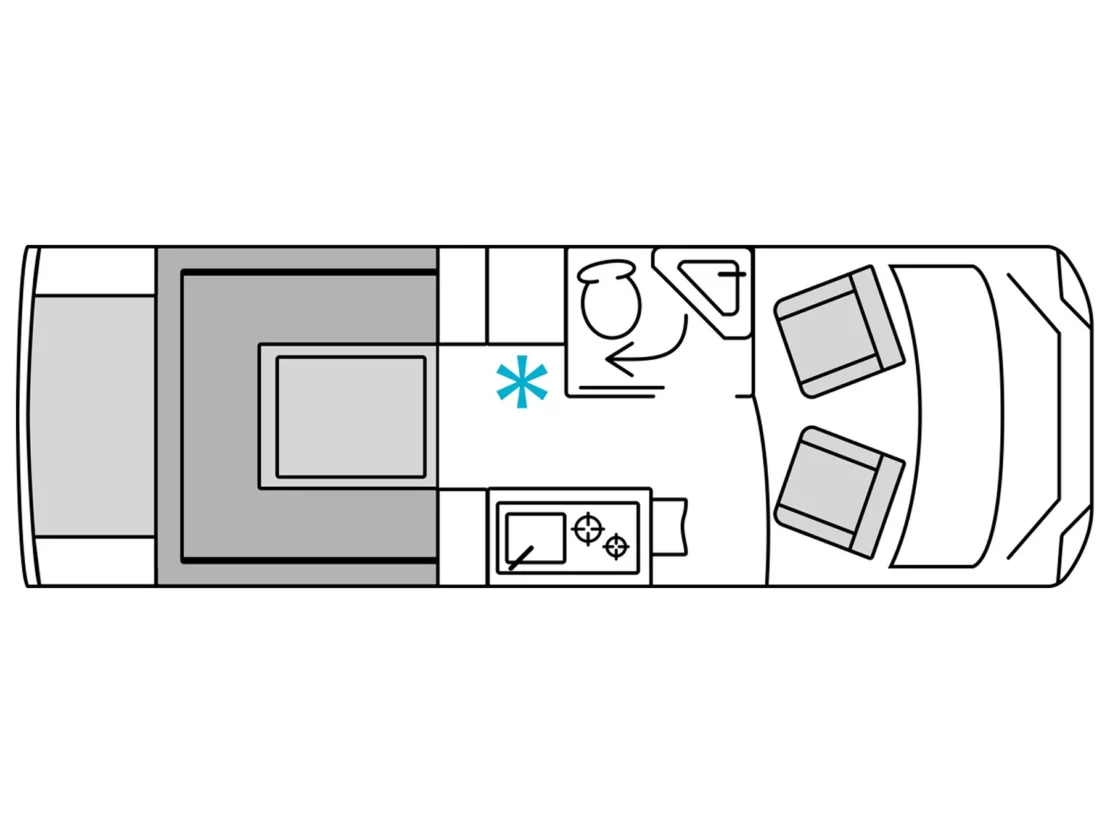 Burstner B66 644 Campervan - Interior Floorplan Layout
