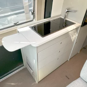 Hymer Free 600 Campus Pop Top Special Edition Campervan Kitchen with extended worktop