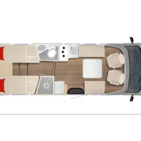 Burstner Limited T 727 G Motorhome - Floorplan Layout