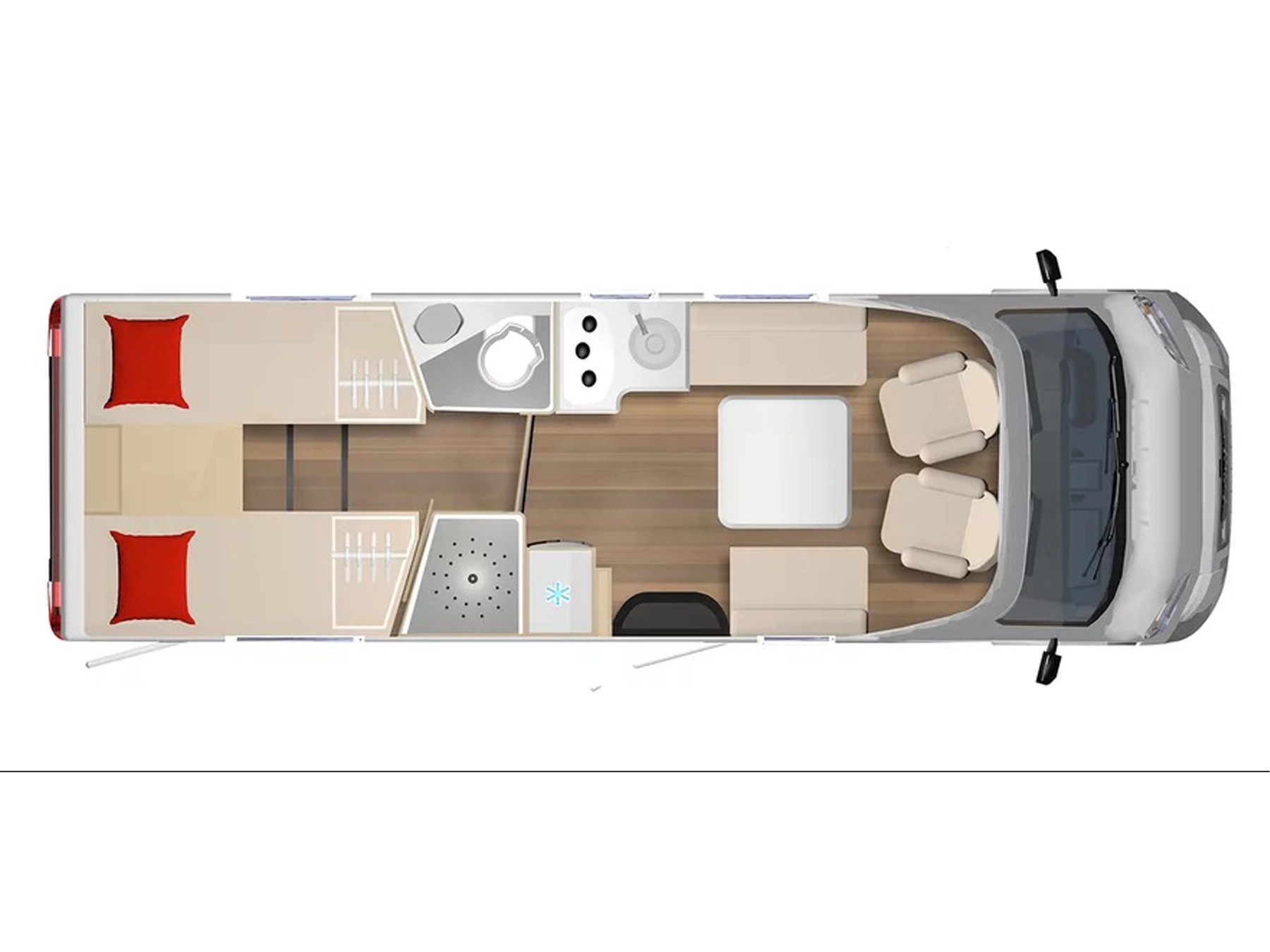 Burstner Limited T 727 G Motorhome - Floorplan Layout