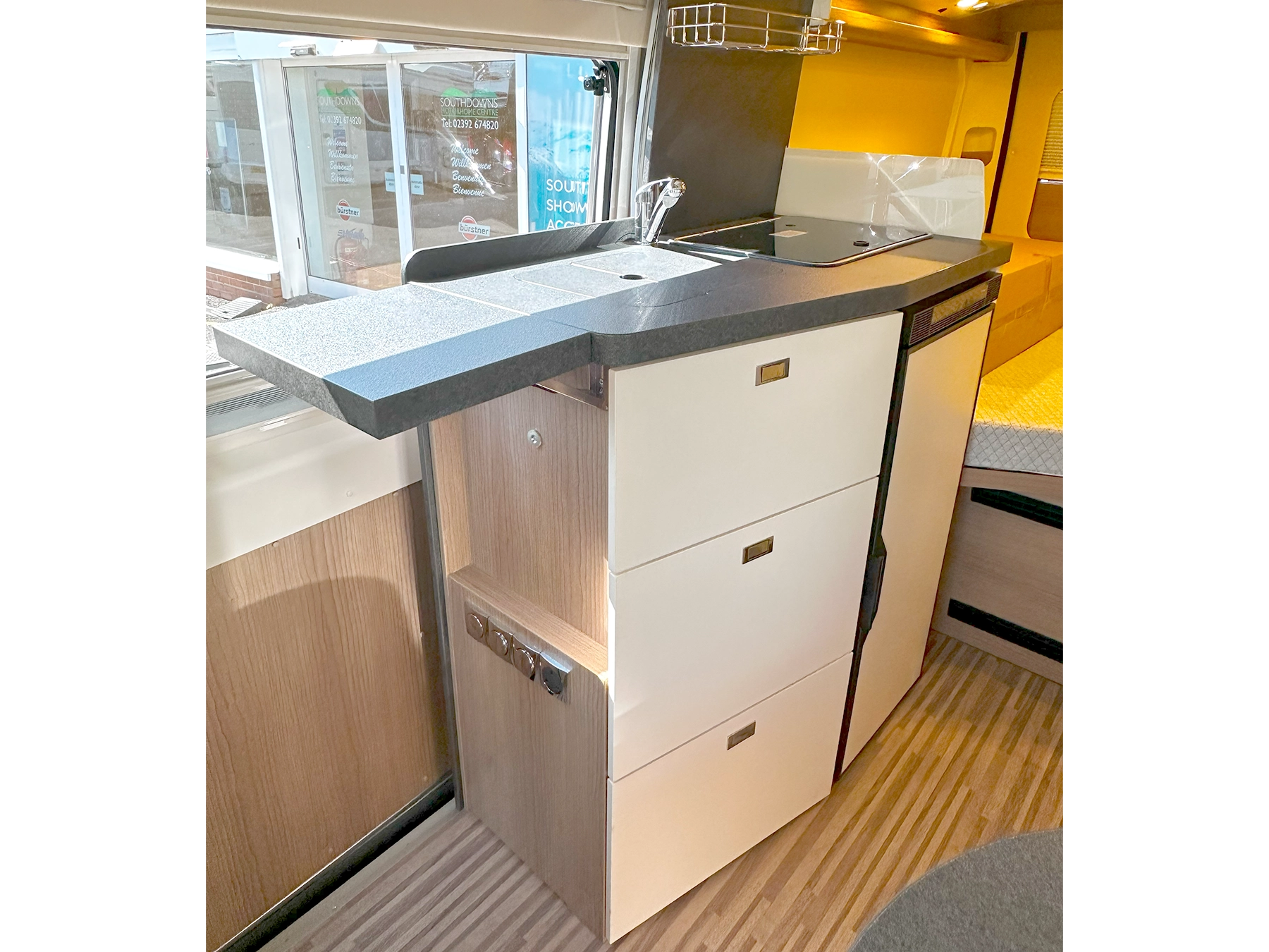 Malibu 540 DB Compact Pop Top Campervan Kitchen Worktop Extended