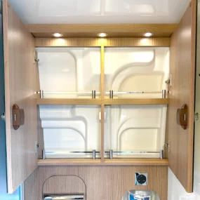 Malibu 540 DB Compact Campervan N102618 - Bathroom Cabinet Half Open