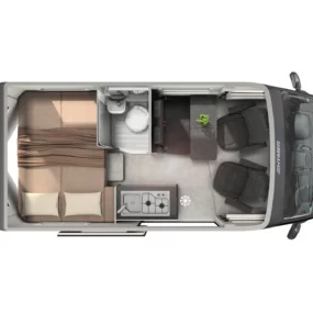 Hymer Ayers Rock Campervan - Floorplan Layout