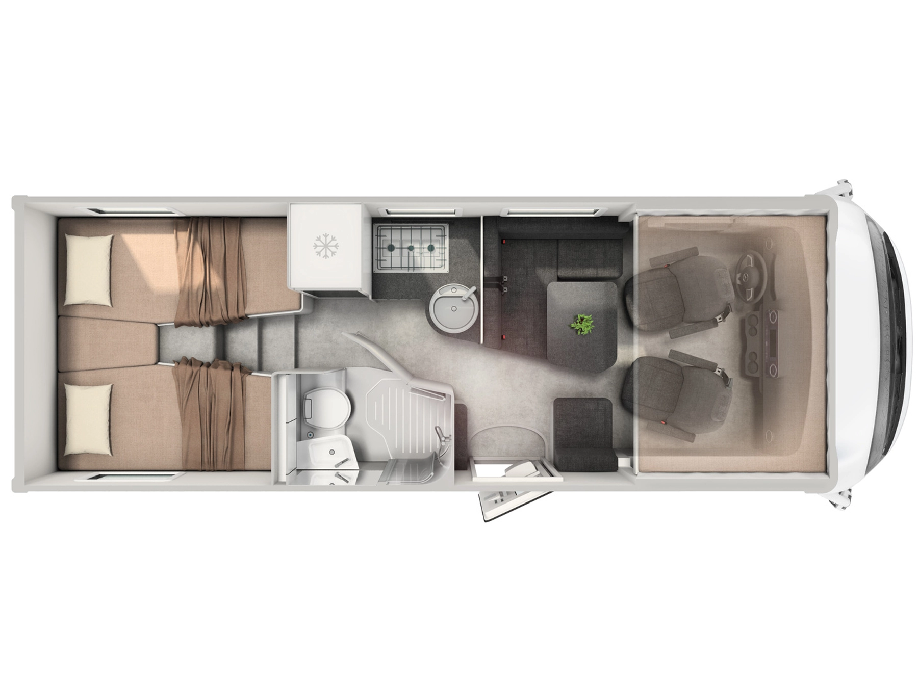 Hymer B-MC I 600 WhiteLine Motorhome - Floorplan Layout