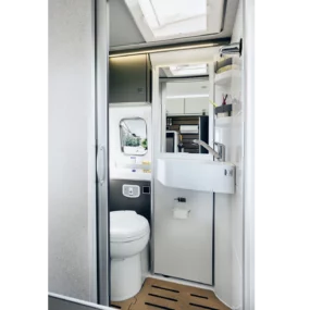 Hymer Yellowstone Campervan - Bathroom Front