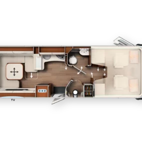 Carthago Liner For Two I 53 Motorhome For Sale - Floorplan Layout