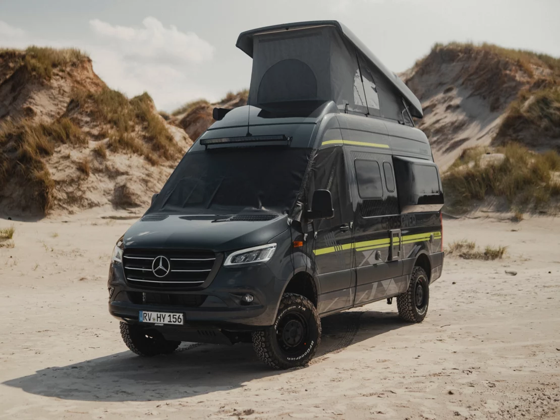 Hymer Grand Canyon S CrossOver Campervan - Front Left Beach