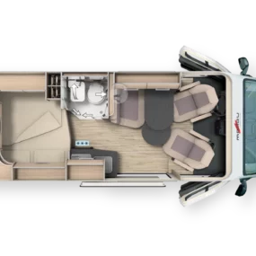 Malibu Van Compact 540 DB Pop Top Campervan - Floorplan Layout