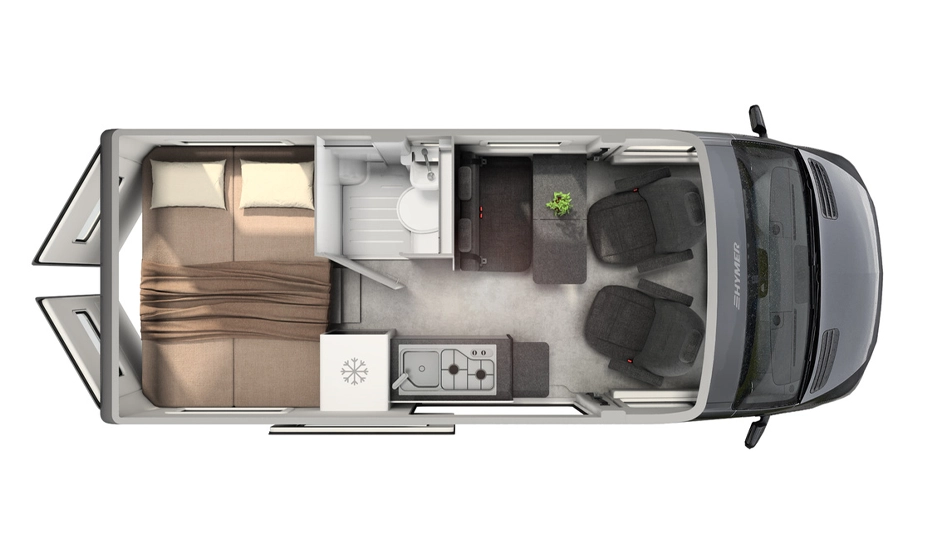 Hymer Grand Canyon S CrossOver Campervan - Floorplan Layout