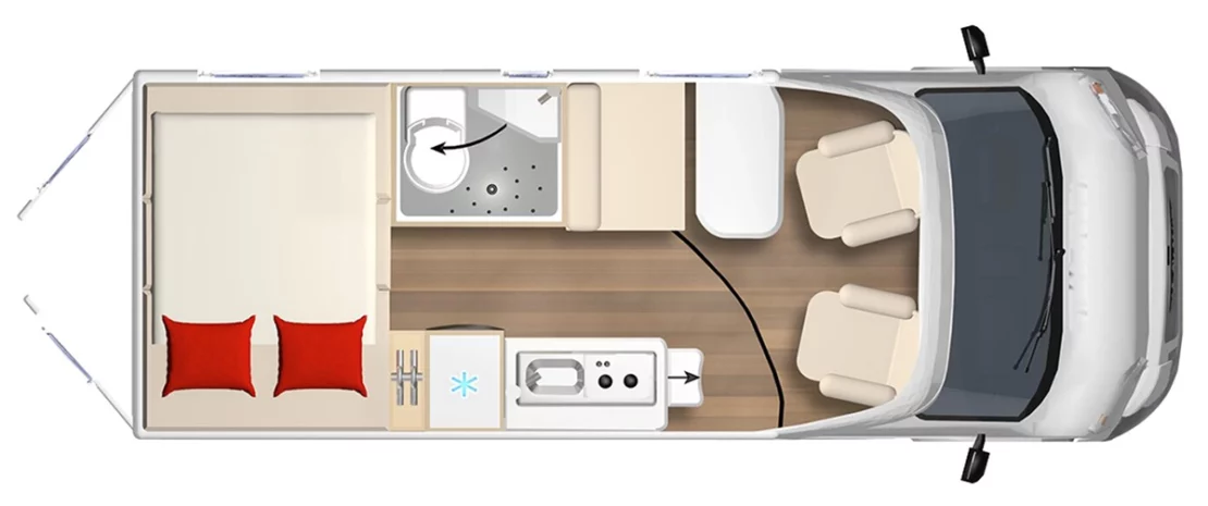 Burstner Eliseo C602 Campervan - Floorplan Layout
