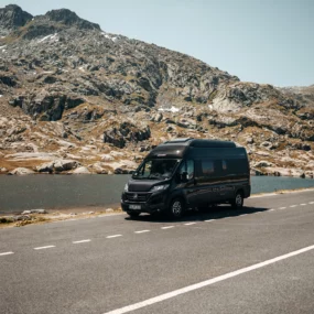 Hymer Grand Canyon Campervan - Exterior Lifestyle Mountain Lake