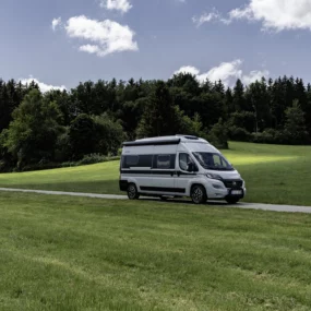 Hymer Grand Canyon Campervan - Exterior Lifestyle White Field