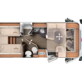 Carthago C1-tourer T 145 RB LE Lightweight Motorhome FO900010 - Interior Floorplan Layout