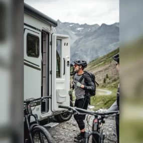 Hymer ML-T Xperience Motorhome FO100130 - Exterior Lifestyle Cyclist Return