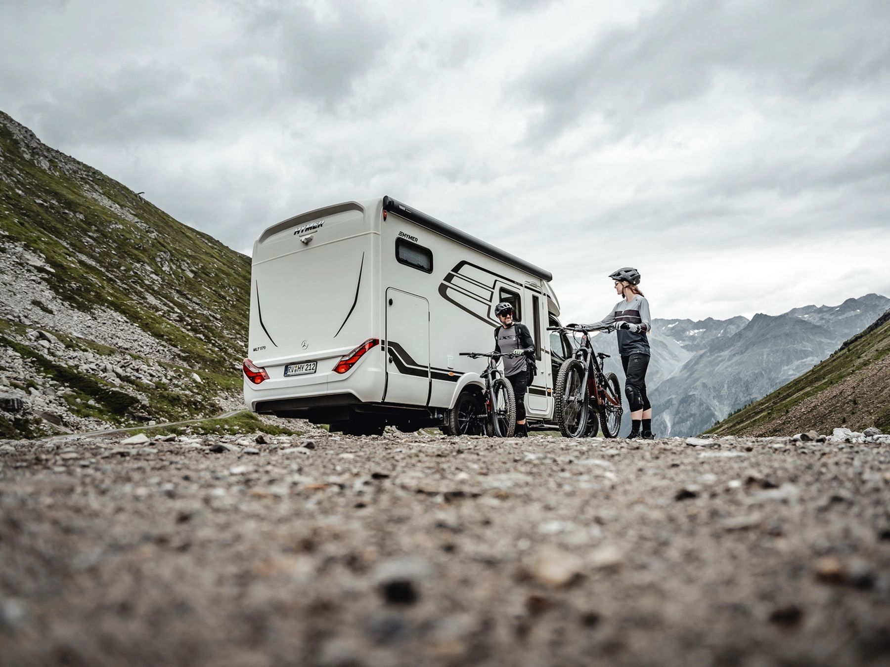 Hymer ML-T Xperience Motorhome FO100130 - Exterior Lifestyle Cyclists