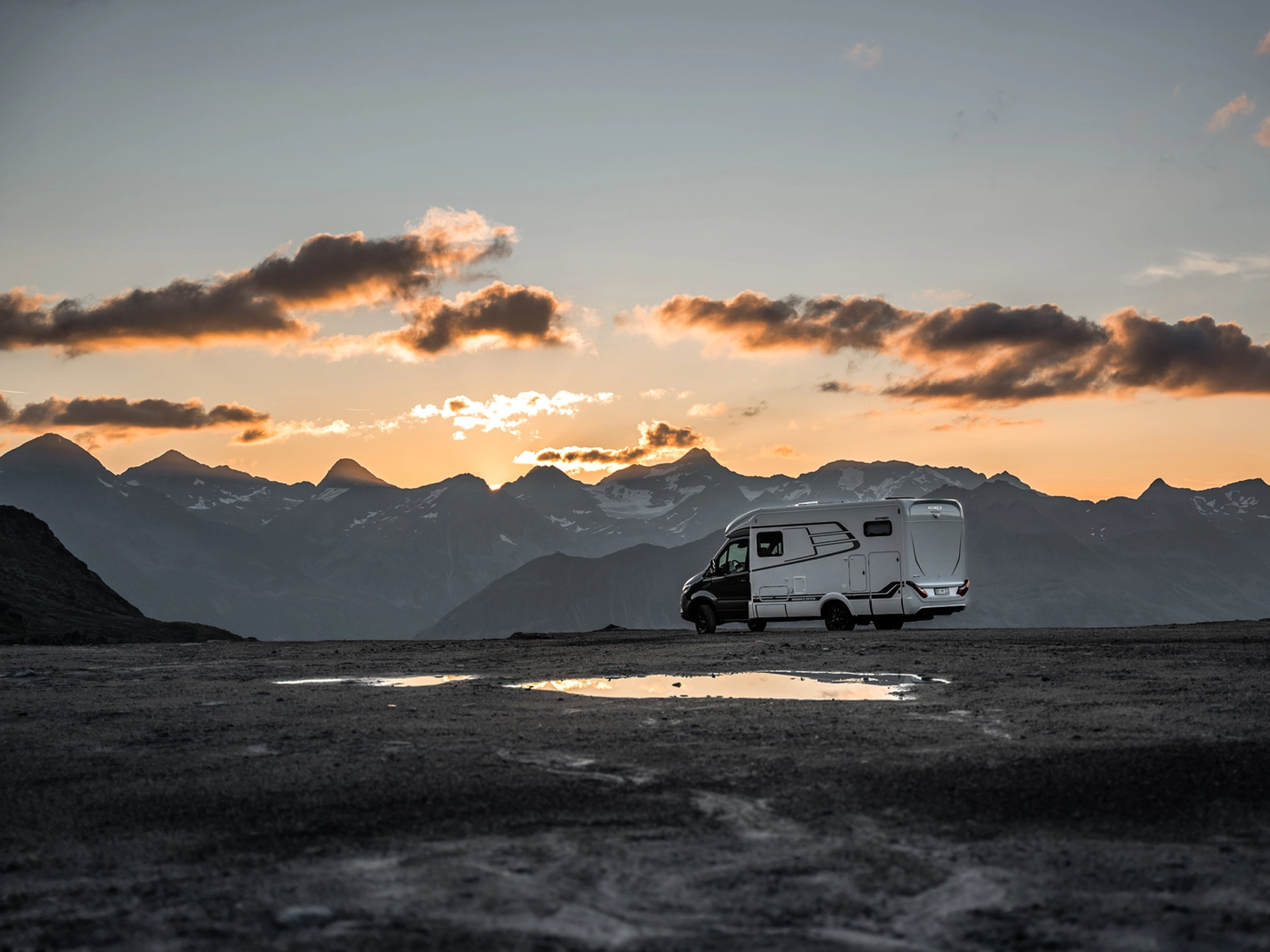 Hymer ML-T Xperience Motorhome FO100130 - Exterior Lifestyle Orange Clouds