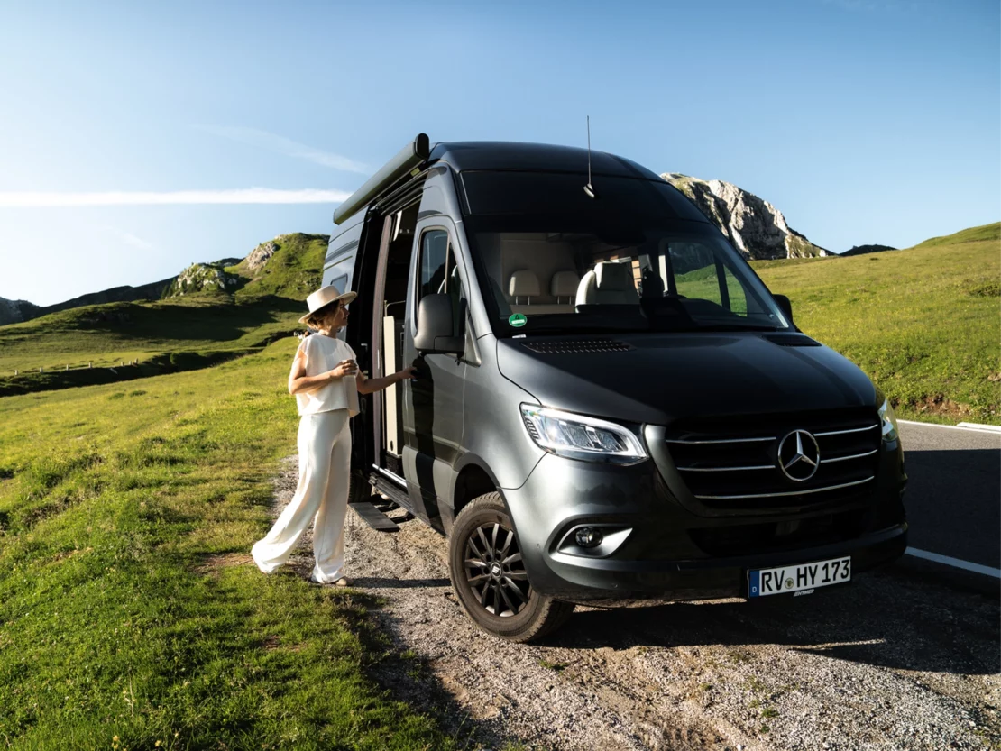 Hymer Grand Canyon S Xperience Campervan - Lifestyle Lady Door
