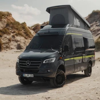 Hymer Grand Canyon S Crossover Campervan - Exterior Front Left Pop Top