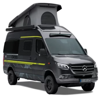 Hymer Grand Canyon S Crossover Campervan - Exterior Front Right Pop Up