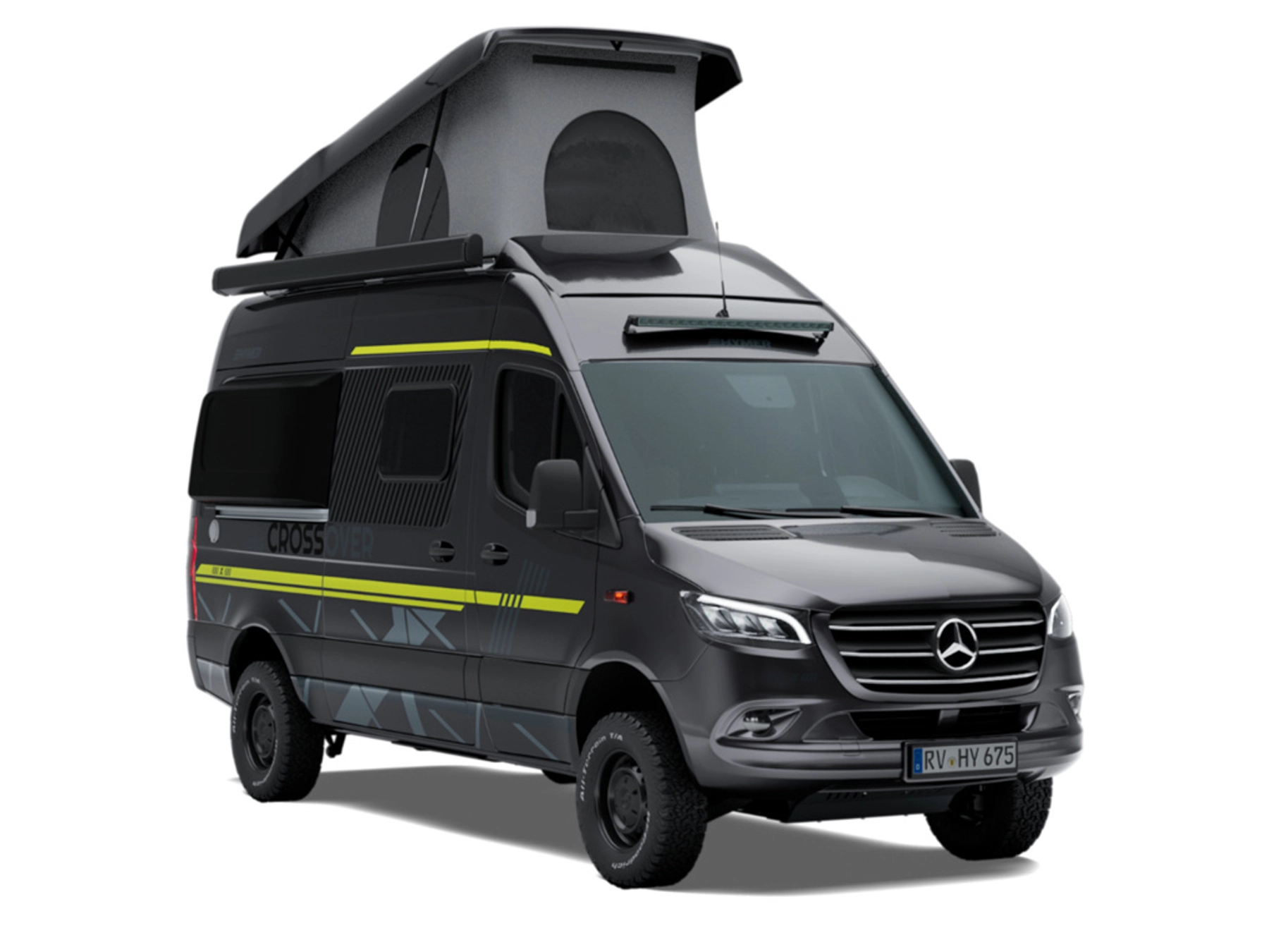 Hymer Grand Canyon S Crossover Campervan - Exterior Front Right Pop Up