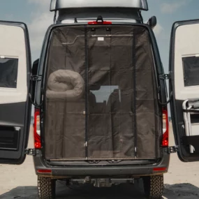 Hymer Grand Canyon S Crossover Campervan - Exterior Rear Open Flyscreen