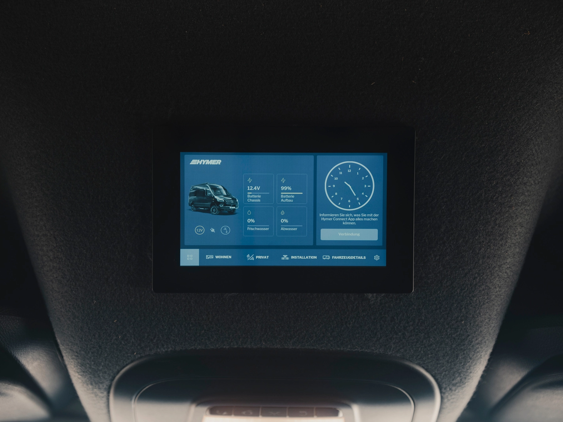 Hymer Grand Canyon S Crossover Campervan - Interior Control Panel