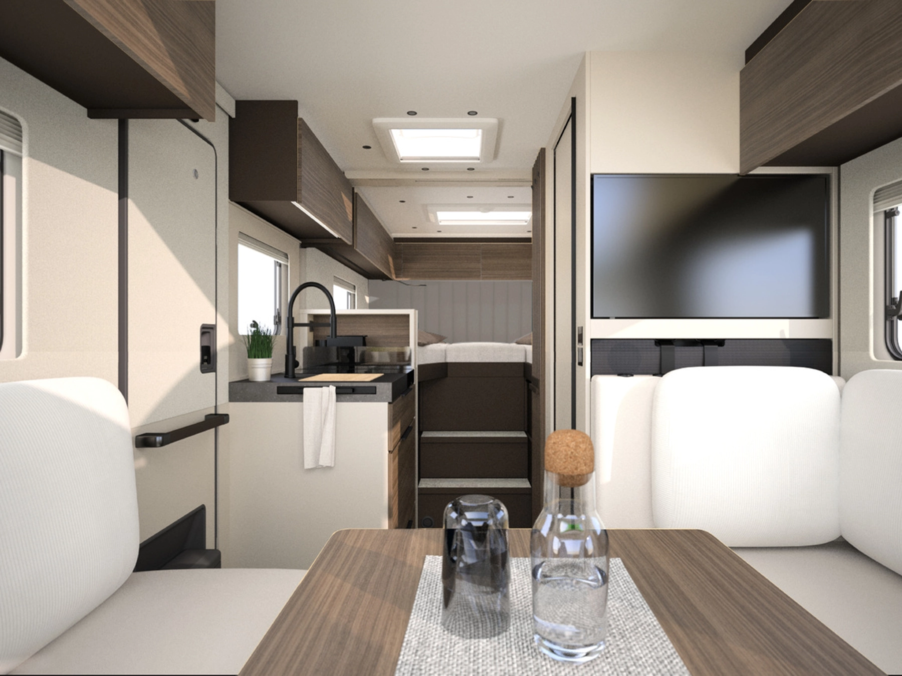 Burstner Signature Motorhome SFT 7_0 - Interior White and Dark