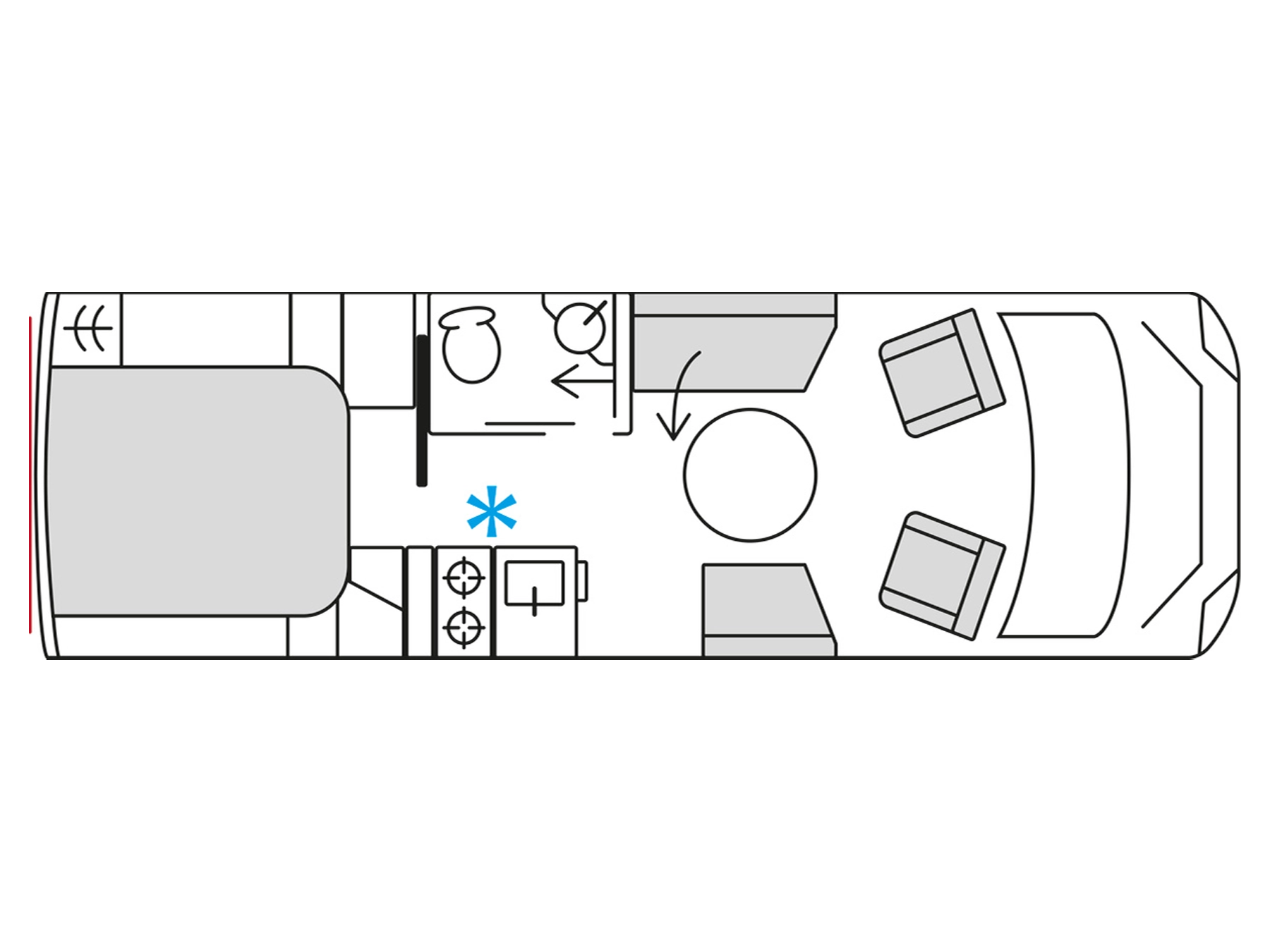 Burstner Signature Motorhome SFT 7_4 - Floorplan Layout