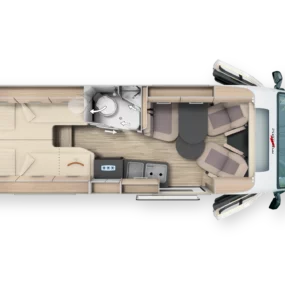 Malibu Diversity 640 GT Skyview Charming Campervan - Interior Floorplan Layout