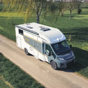 Burstner B66 TD 690 Motorhome FO400690 - Exterior Lifestyle Front Right Birds Eye