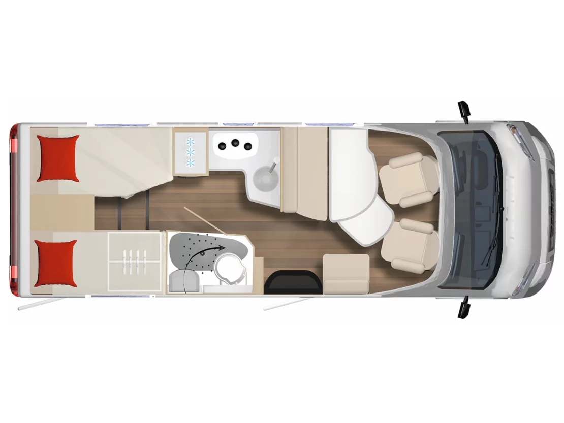 Burstner B66 TD 690 Motorhome FO400690 - Interior Floorplan Layout