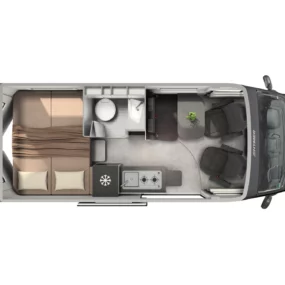 Hymer Redwood Campervan Core - Interior Floorplan Layout 600