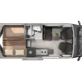 Hymer Redwood Campervan Core - Interior Floorplan Layout 601