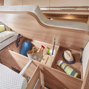 Malibu First Class Two Rooms Campervan - Bed Storage