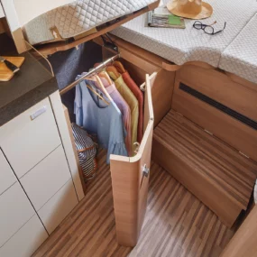 Malibu First Class Two Rooms Campervan - Bed Storage Wardrobe