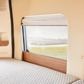Malibu First Class Two Rooms Campervan - Blinds Open