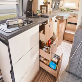 Malibu First Class Two Rooms Campervan - Kitchen Drawers