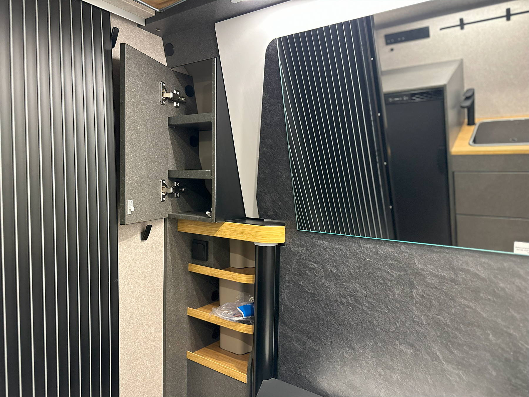 Hymer Redwood 601 Sport Pop Top Bathroom Mirror and Cupboard