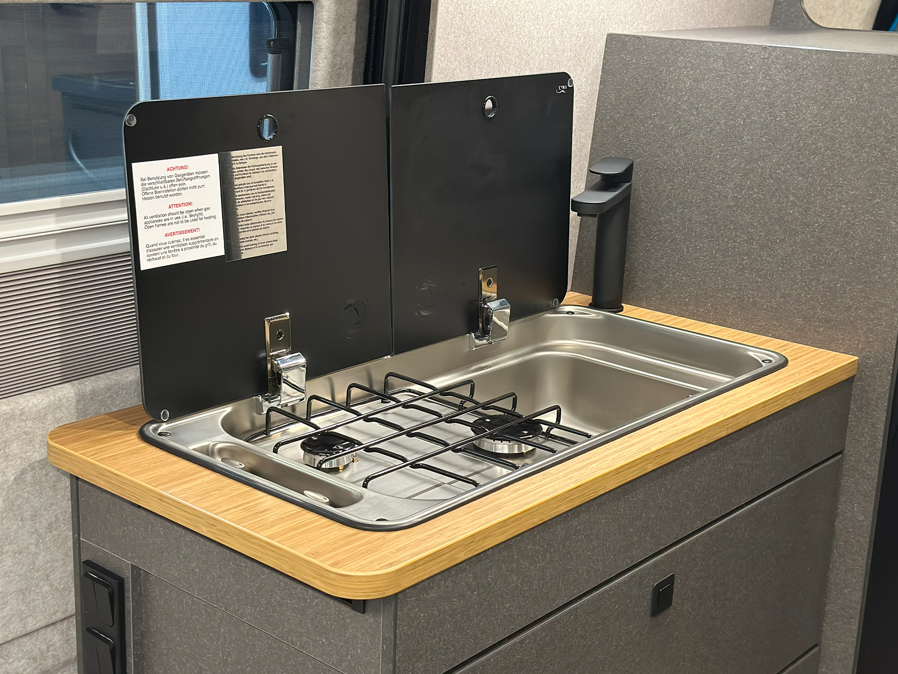 Hymer Redwood 601 Sport Pop Top Kitchen Worktop Sink & Hob