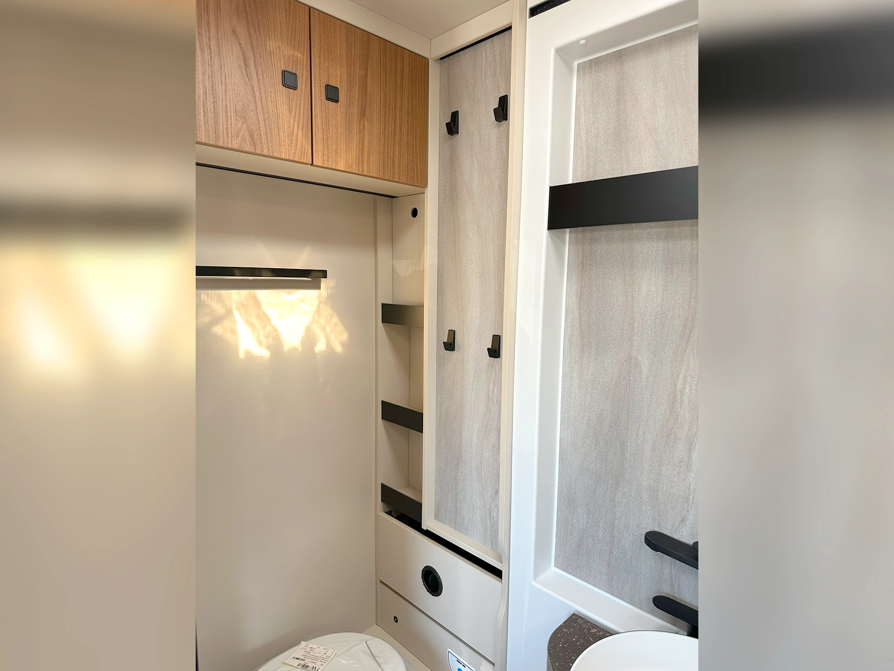 Burstner Signature 7.5 Bathroom Storage Wall