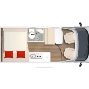 Burstner B66 Campervan 600 - Floorplan Layout
