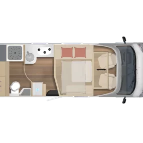 Burstner B66 TD 684 Motorhome FO400684 - Interior Floorplan Layout