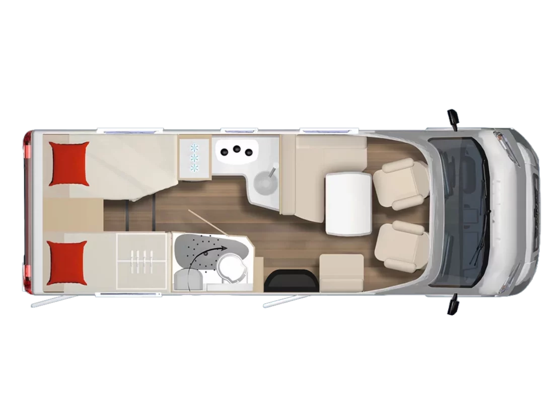 Burstner B66 TD 690 Motorhome FO400690 - Interior Floorplan Layout