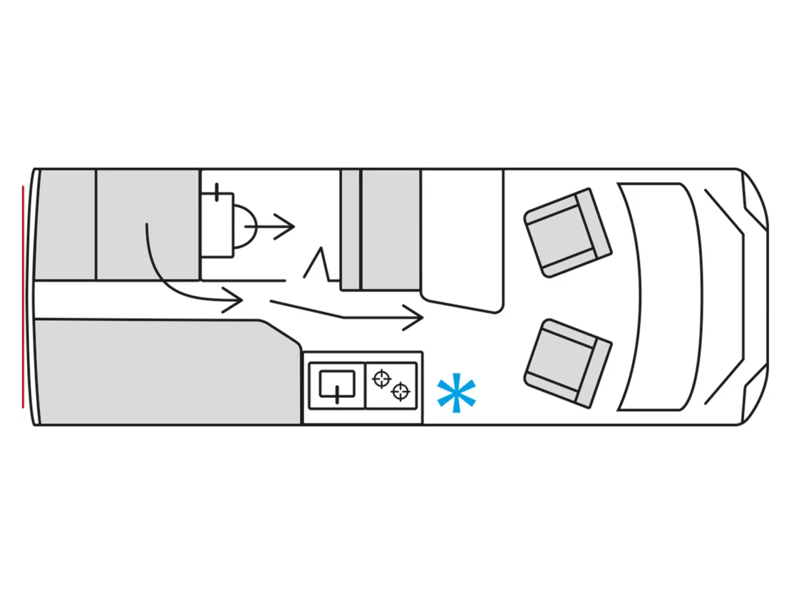 Burstner Habiton HMX 4x4 Campervan FO400064 - Interior Floorplan Layout