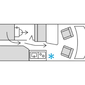 Burstner Habiton HMX 4x4 Campervan FO400064 - Interior Floorplan Layout