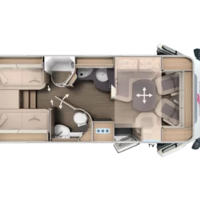 Carthago C1 Tourer Edition Plus T 149 Motorhome FO900020 - Interior Floorplan Layout