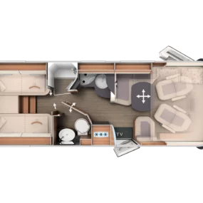 Carthago C2 Tourer I 145 RB LE Motorhome FO900040 - Interior Floorplan Layout