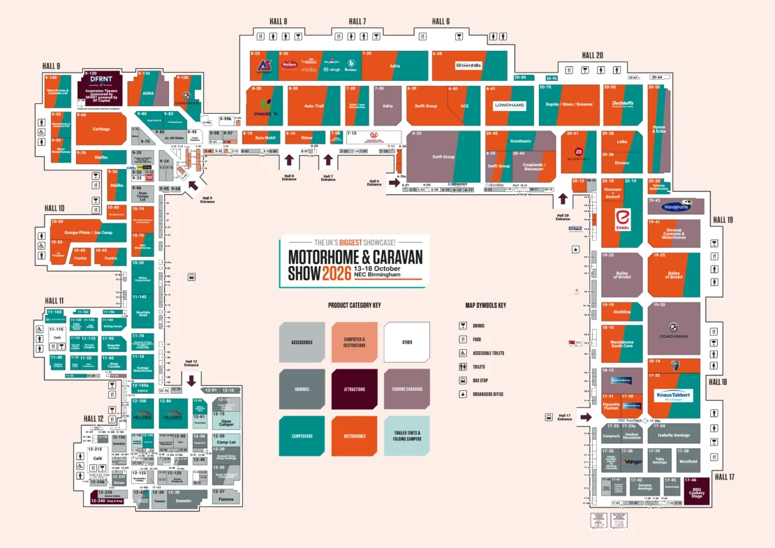 NEC Motorhome and Caravan Show 2026 Map